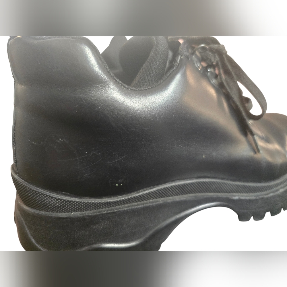 Vintage Prada Leather Lug Sole Combat Boots Size 39 Made in Italy - Picture 9 of 16